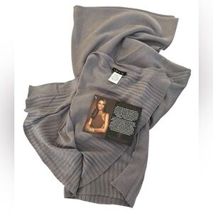 SOLD! Iman Wrap Scarf Womens One Size Gray Global Chic Knit Shawl Boxed Gift NEW